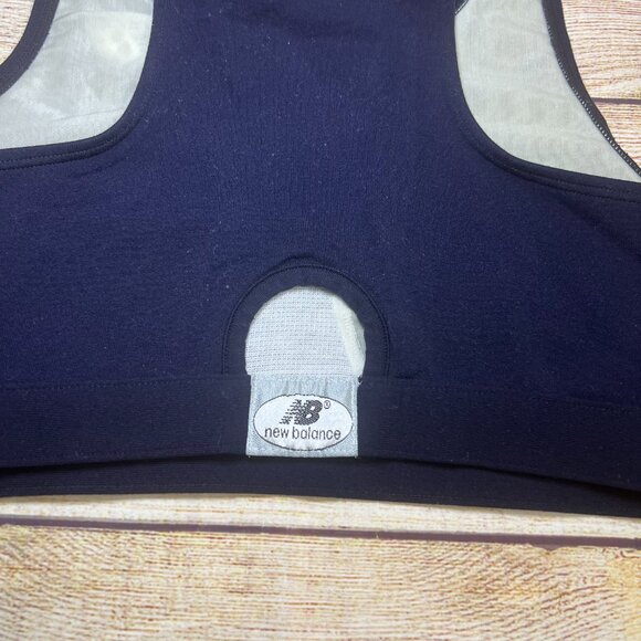 New Balance Navy Sports Bra Racerback Medium Support Workout Bra Medium - Picture 8 of 11
